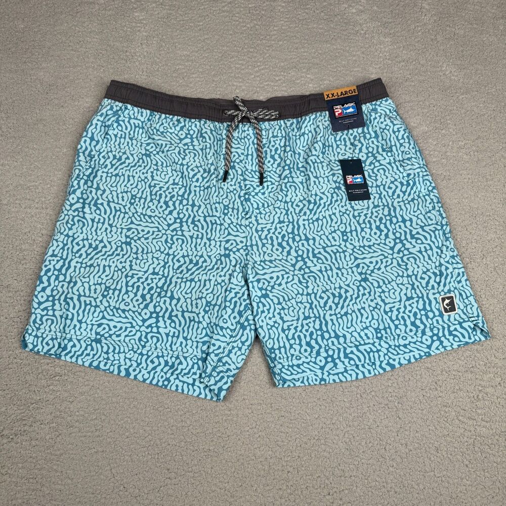 Pelagic Swim Trunks Mens 2XL Blue Leiday Performance Shorts Fishing Outdoors NWT